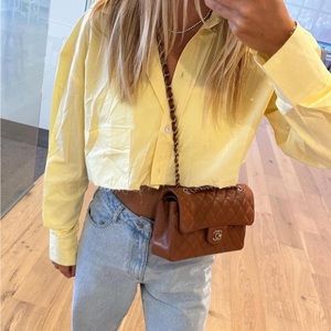 Daily Drills Yellow Poplin Top NWT